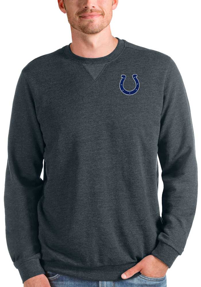 Women's Antigua Black Indianapolis Colts Victory Pullover Hoodie