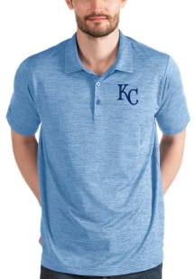 Antigua Kansas City Royals Mens Light Blue Metric Short Sleeve Polo