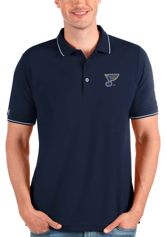 Antigua St Louis Blues Mens White Tribute Short Sleeve Polo