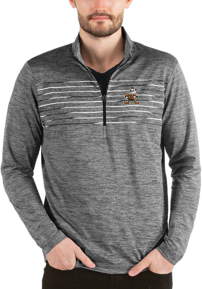 Cleveland Browns Mens Brown Advance Long Sleeve 1/4 Zip Pullover