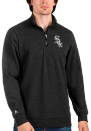 Antigua Chicago White Sox Mens Black Action Pullover Long Sleeve 1/4 Zip Fashion Pullover