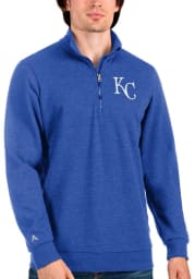 Antigua Kansas City Royals Mens Blue Action Pullover Long Sleeve 1/4 Zip Fashion Pullover
