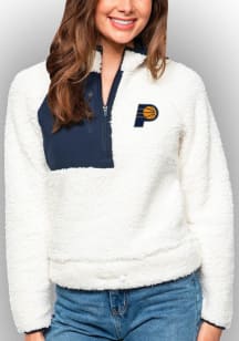 Antigua Indiana Pacers Womens White Fusion 1/4 Zip Pullover