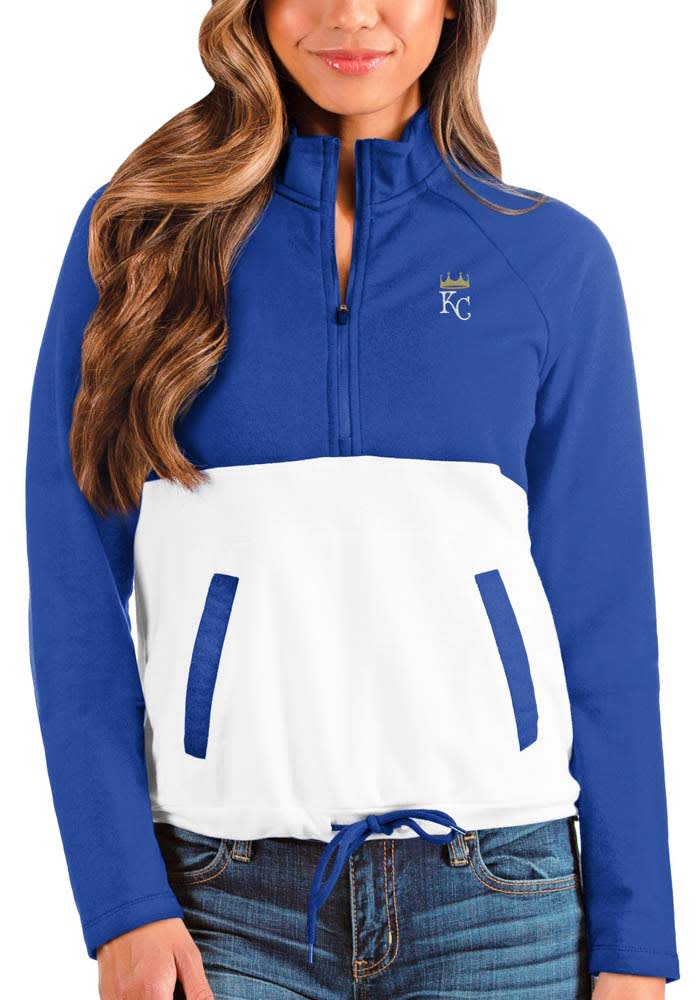 Antigua Kansas City Royals Womens Blue Harbor 1/4 Zip Pullover