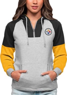 Antigua Pittsburgh Steelers Womens Grey Jackpot Hooded Sweatshirt