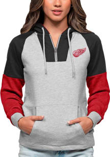 Antigua Detroit Red Wings Womens Grey Jackpot Hooded Sweatshirt
