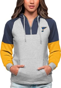 Antigua St Louis Blues Womens Grey Jackpot Hooded Sweatshirt