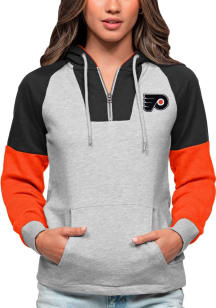 Antigua Philadelphia Flyers Womens Grey Jackpot Hooded Sweatshirt