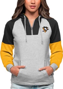 Antigua Pittsburgh Penguins Womens Grey Jackpot Hooded Sweatshirt