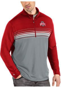 Antigua Ohio State Buckeyes Mens Red Pace Long Sleeve 1/4 Zip Pullover