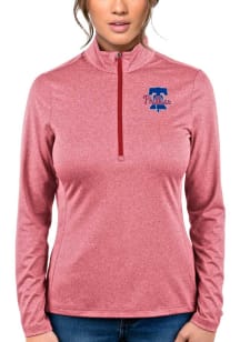 Antigua Phillies Womens Red Rally 2 1/4 Zip Pullover
