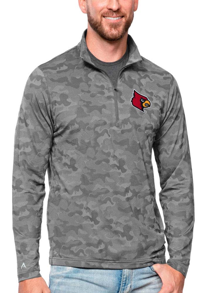 Men's Colosseum Gray/Red Louisville Cardinals Bushwood Fleece