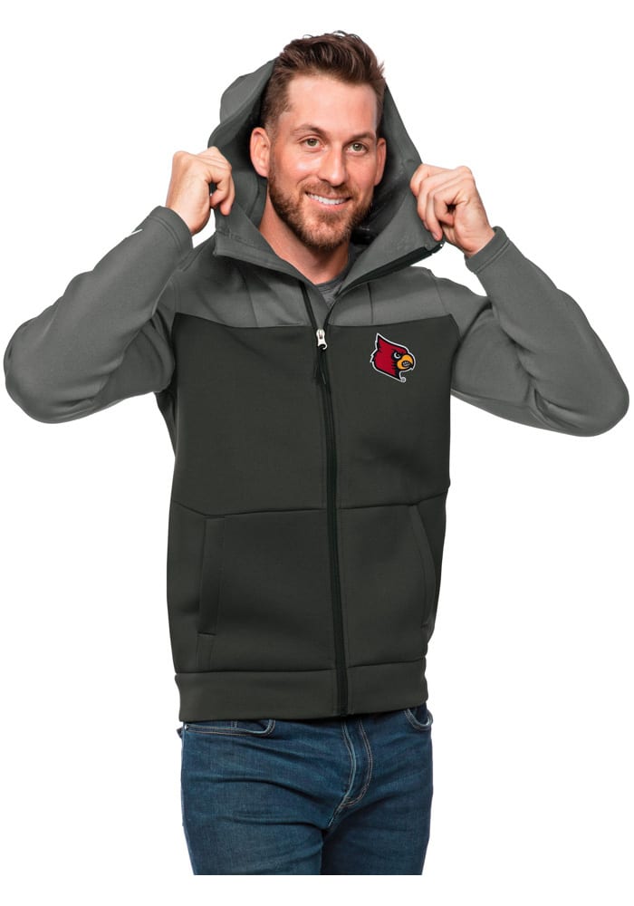 Louisville Cardinals Antigua Protect Full-Zip Hoodie - Red/Charcoal