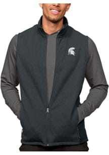 Antigua Michigan State Spartans Mens Charcoal Course Sleeveless Jacket