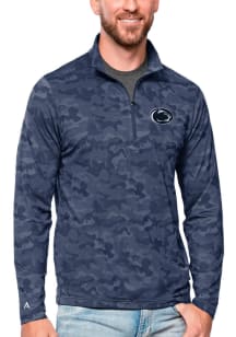 Antigua Penn State Nittany Lions Mens Navy Blue Brigade Long Sleeve 1/4 Zip Pullover