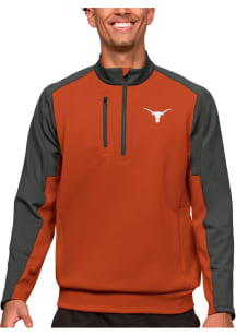 Antigua Texas Longhorns Mens Burnt Orange Team Long Sleeve 1/4 Zip Pullover
