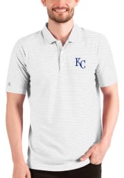 Antigua Kansas City Royals Mens White ESTEEM Short Sleeve Polo