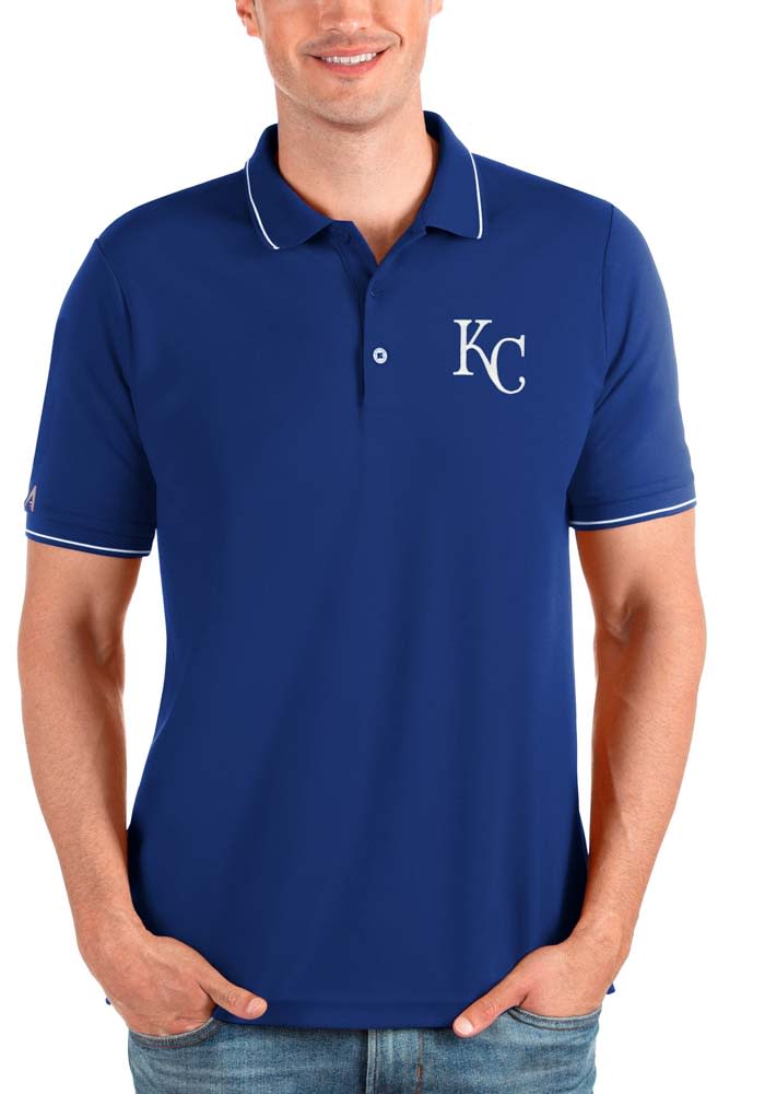 Mens Kansas City Royals Polo Shirt Size S Blue Short Sleeve Solid Collar