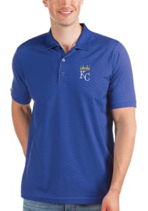 Antigua Kansas City Royals Mens Blue HONOR Short Sleeve Polo