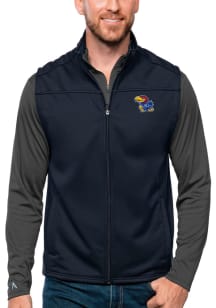 Antigua Kansas Jayhawks Mens Navy Blue Links Sleeveless Jacket
