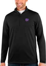 Antigua K-State Wildcats Mens Black Rally Long Sleeve 1/4 Zip Pullover