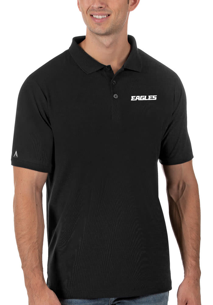 Women's Antigua Black Philadelphia Eagles Legacy Pique Polo 