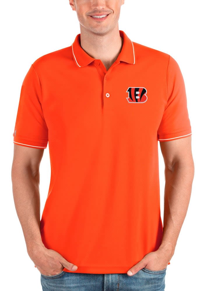 Antigua Cincinnati Bengals Mens AFFLUENT Short Sleeve Polo