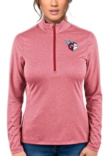 Antigua Cleveland Guardians Womens Red Rally 2 1/4 Zip Pullover