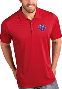 Antigua Kansas Jayhawks Mens Red 2022 National Champions Tribute Short Sleeve Polo