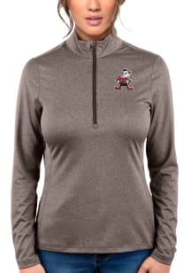 Antigua Cleveland Browns Womens Brown Rally 2 1/4 Zip Pullover