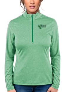 Antigua UNT Womens Kelly Green Heather Rally 2 1/4 Zip Pullover