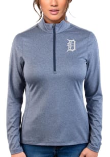 Antigua Detroit Tigers Womens Navy Blue Rally 2 1/4 Zip Pullover