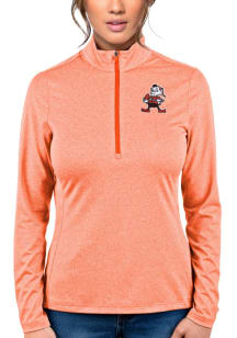 Antigua Cleveland Browns Womens Orange Rally 2 1/4 Zip Pullover