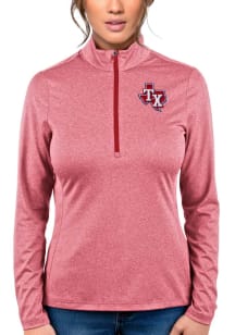 Antigua Texas Rangers Womens Red Rally 2 1/4 Zip Pullover