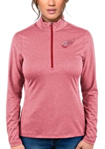 Antigua Detroit Womens Red Rally 2 1/4 Zip Pullover