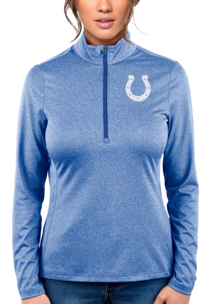 Antigua Indianapolis Womens Blue Heather Tribute 1/4 Zip Pullover