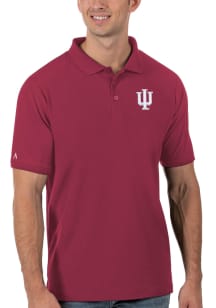 Mens Indiana Hoosiers Crimson Antigua Legacy Short Sleeve Polo Shirt