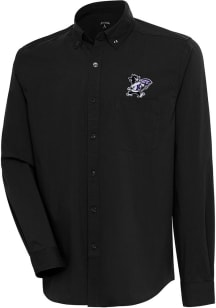 Antigua K-State Wildcats Mens Black Flight Solid Long Sleeve Dress Shirt