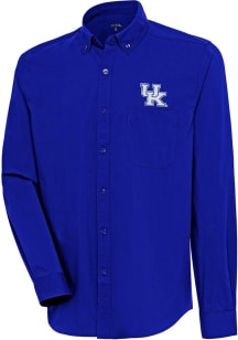 Antigua Kentucky Wildcats Mens Blue Flight Solid Long Sleeve Dress Shirt