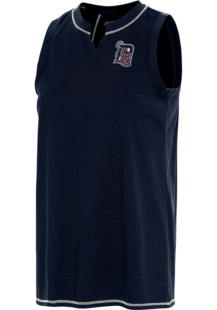 Women's New Era White/Navy Detroit Tigers Team Pinstripe Jersey Tank Top