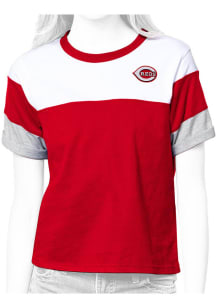 Antigua Cincinnati Reds Womens Red Flip Short Sleeve T-Shirt