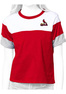 Antigua St Louis Cardinals Womens Red Flip Short Sleeve T-Shirt