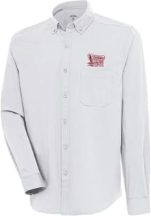 Antigua Oklahoma Sooners Mens White Flight Solid Long Sleeve Dress Shirt