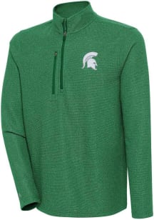 Antigua Michigan State Spartans Mens Green Revolution Long Sleeve 1/4 Zip Pullover