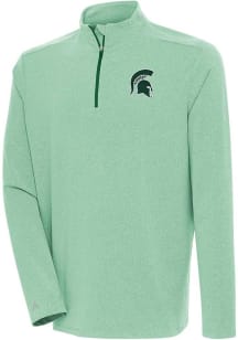 Antigua Michigan State Spartans Mens Green Swing Set Long Sleeve 1/4 Zip Pullover