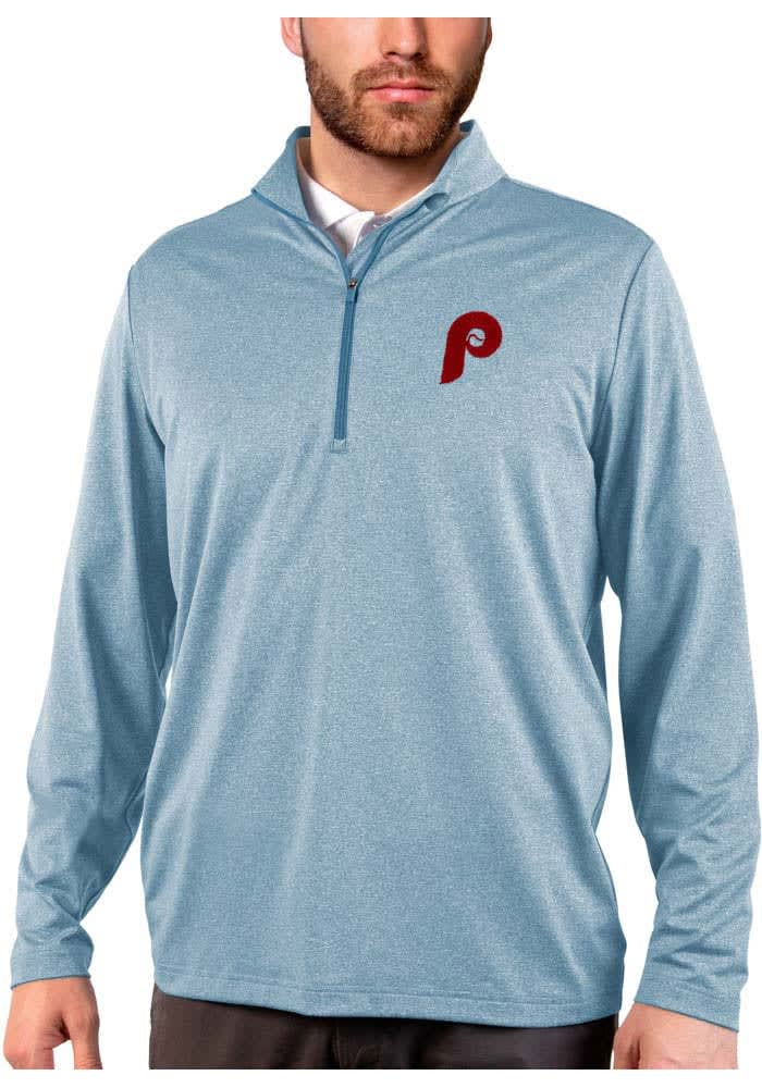 Antigua Apparel / Men's Philadelphia Phillies Light Blue Quarter-Zip  Pullover