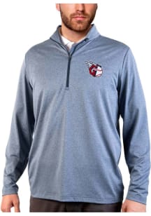Antigua Cleveland Guardians Mens Navy Blue Rally 2.0 Long Sleeve 1/4 Zip Pullover