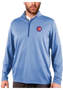 Antigua Chicago Cubs Mens Blue Rally 2.0 Long Sleeve 1/4 Zip Pullover