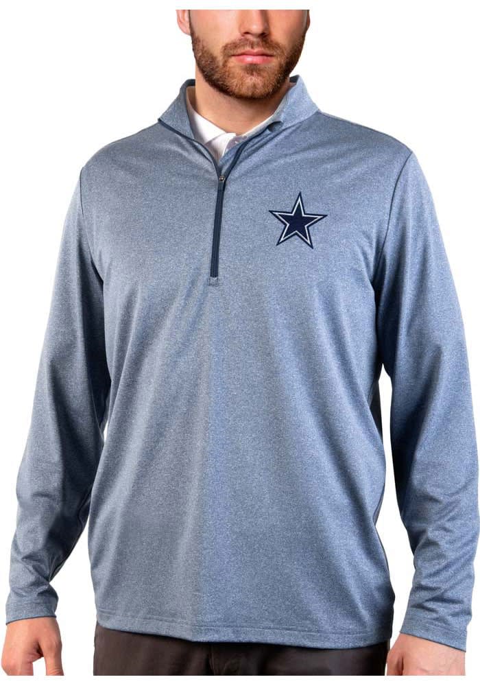 Antigua Dallas Cowboys Navy Blue Reward Long Sleeve Crew Sweatshirt, Navy Blue, 55% Cotton / 45% POL, Size XL, Rally House