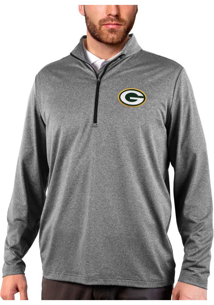 Men's Antigua Black/Gold Green Bay Packers Generation Quarter-Zip